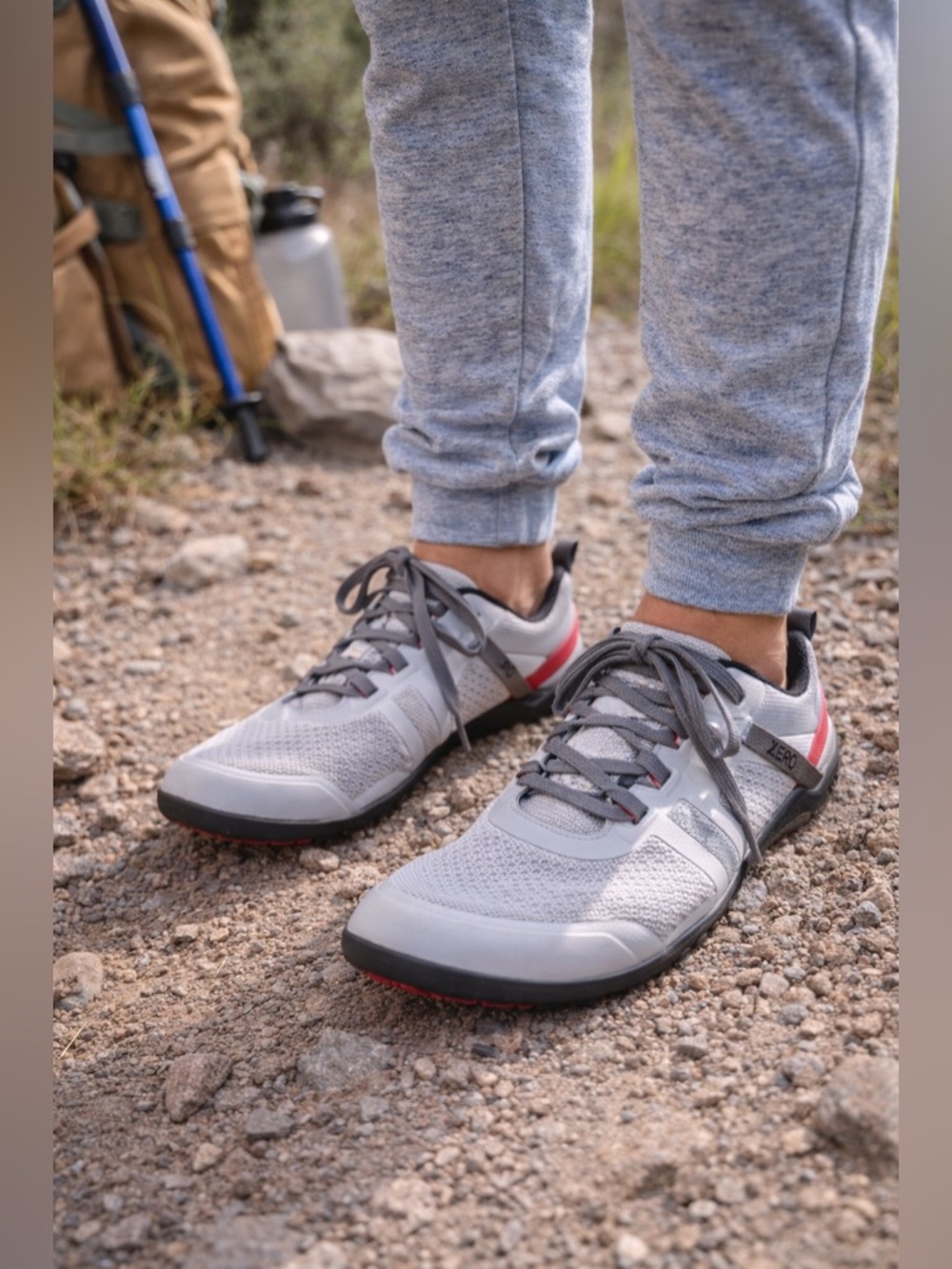 XERO Prio Neo Barefoot Sneakers Mens 7 Gray Mesh Minimalist Lightweight Shoes